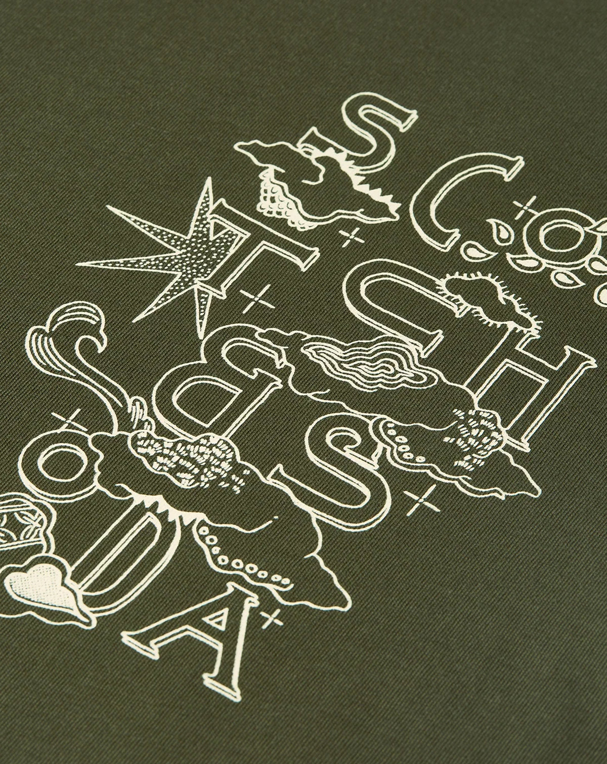 Scotch & Soda Left Chest Artwork Reg Fit T-Shirt Dark Forest
