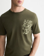 Scotch & Soda Left Chest Artwork Reg Fit T-Shirt Dark Forest