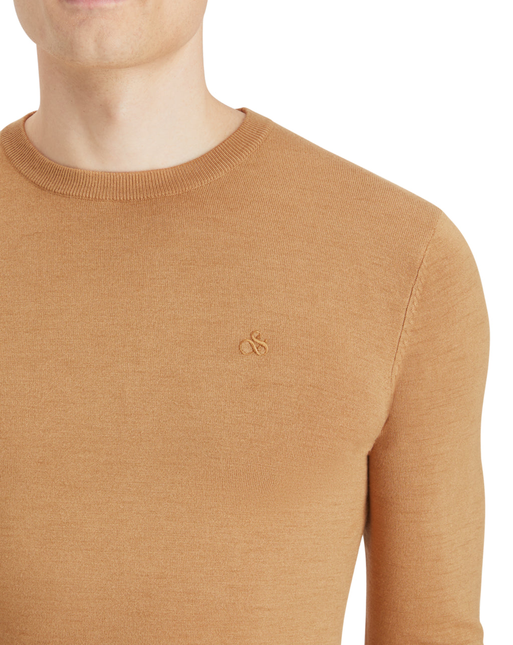Scotch & Soda Viscose Pullover Crew Neck Light Camel