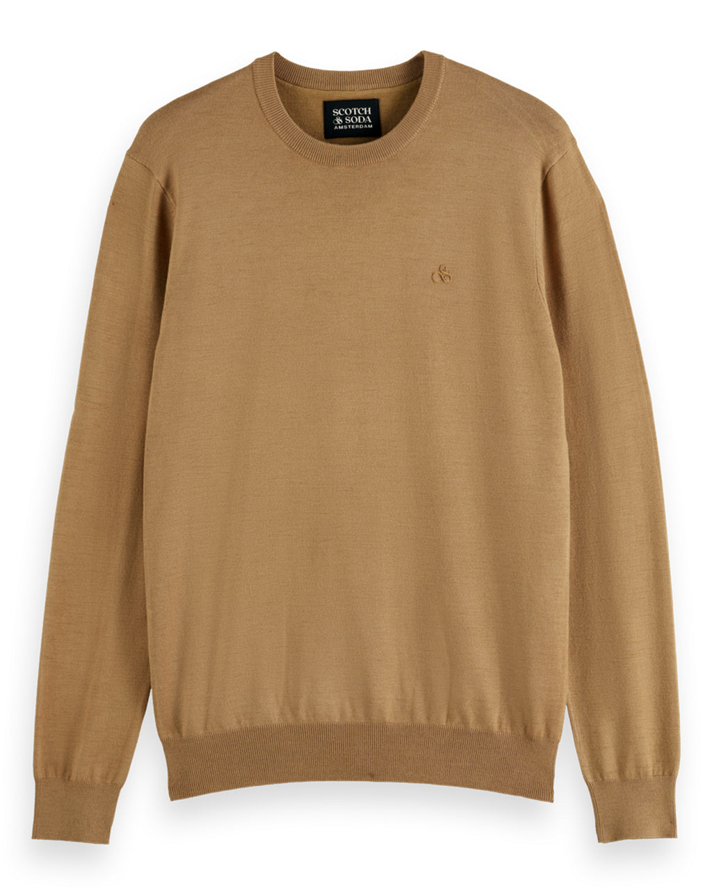 Scotch & Soda Viscose Pullover Crew Neck Light Camel