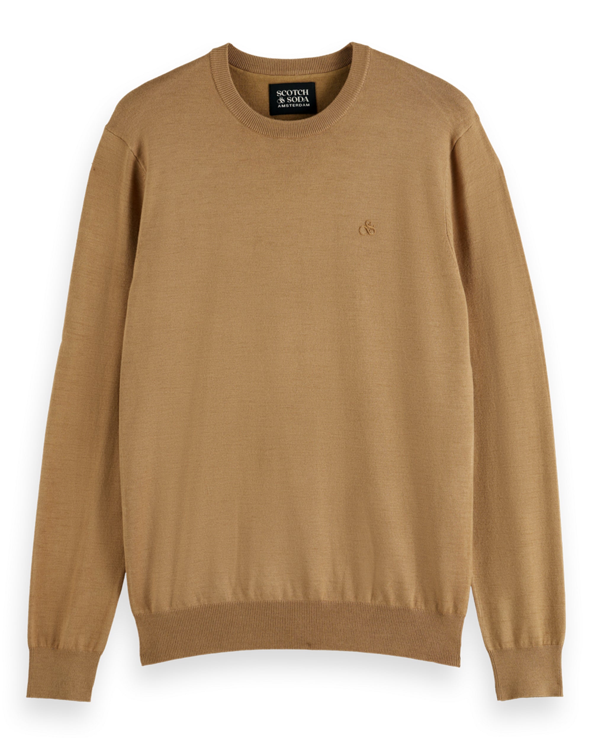 Scotch & Soda Viscose Pullover Crew Neck Light Camel