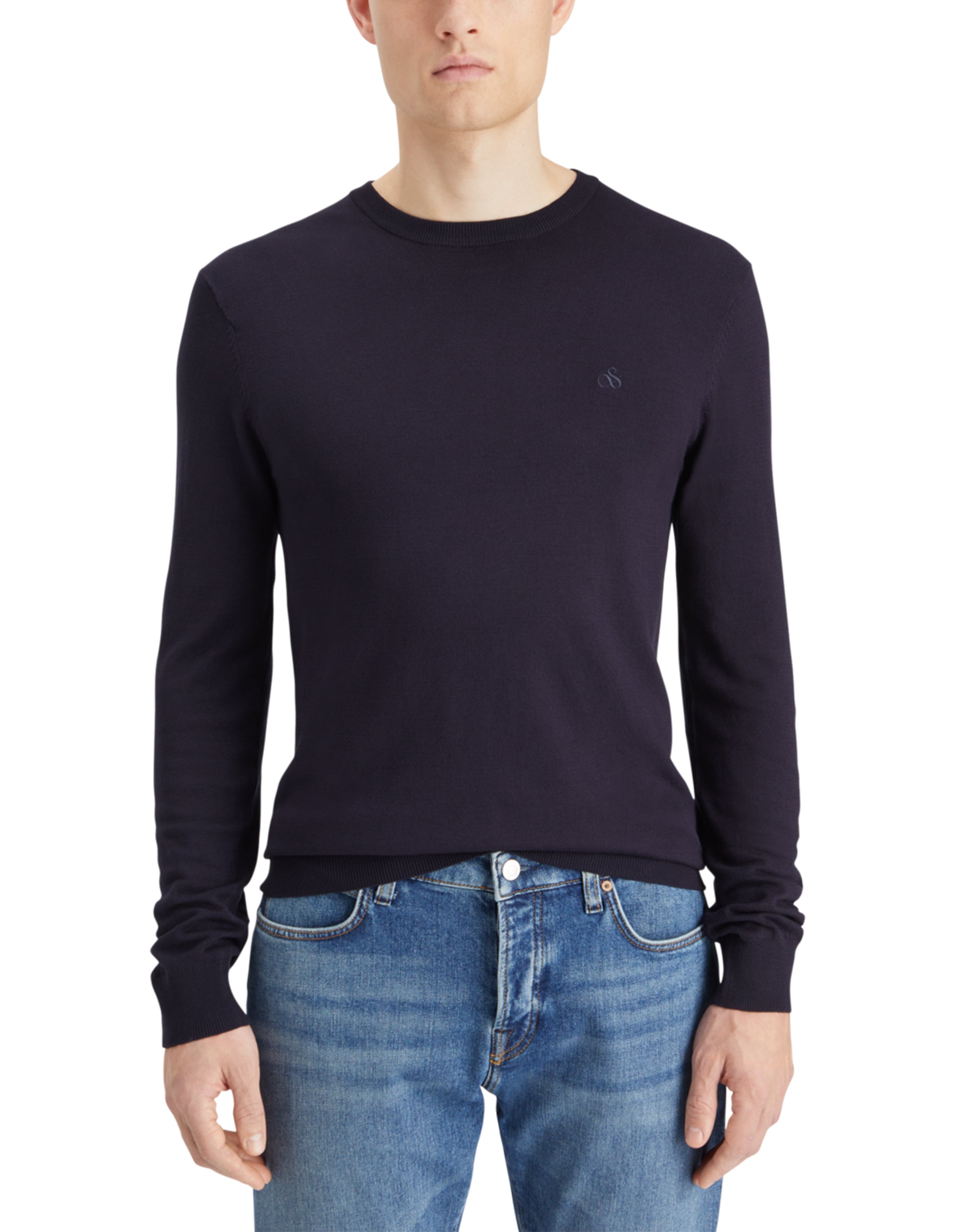 Scotch & Soda Viscose Pullover Crew Neck Night Blue