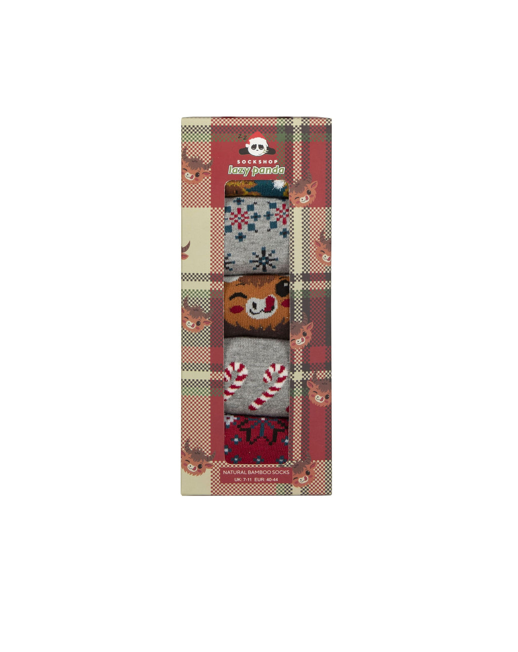 Sockshop Lazy Panda Bamboo Socks 5 Pack Christmas