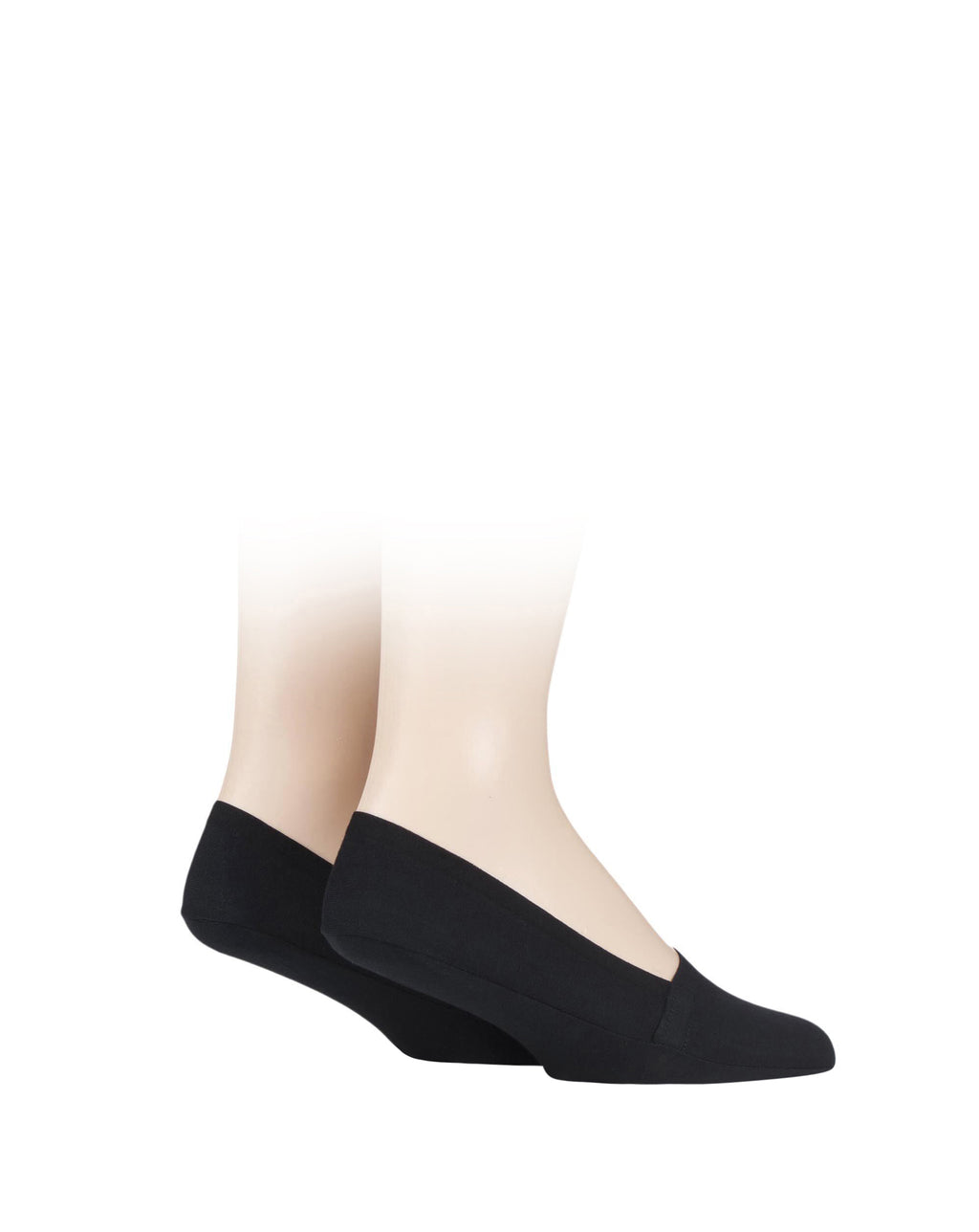Sockshop Mens Jersey, No Show Shoe Liners  2 Pack BLACK