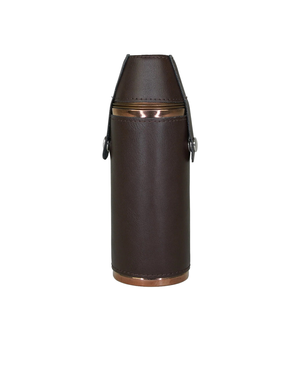Sophos 8oz Copper Hunters Flask Dark Brown 2 Cups