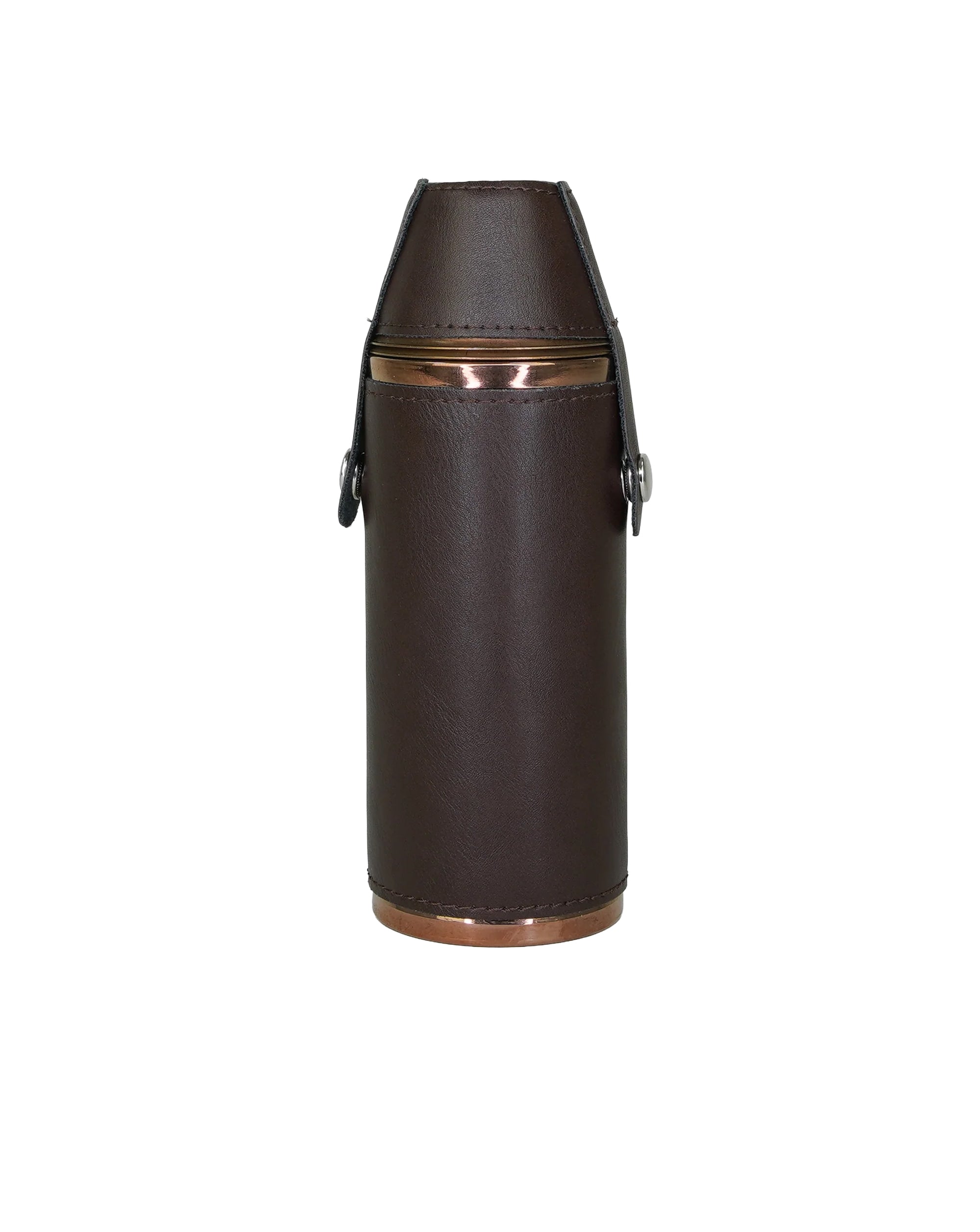 Sophos 8oz Copper Hunters Flask Dark Brown 2 Cups