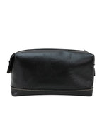 Sophos Attire Leather Wash Bag BLACK