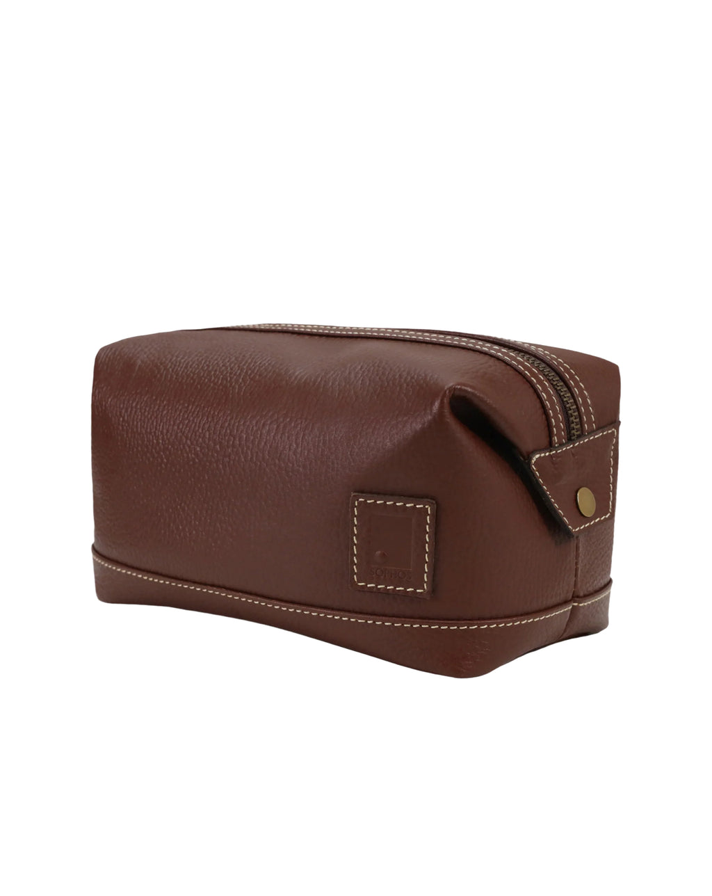 Sophos Attire Leather Wash Bag BROWN