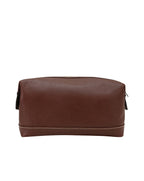 Sophos Attire Leather Wash Bag BROWN
