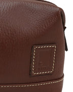 Sophos Attire Leather Wash Bag BROWN