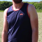 Sugar Loaf Shearing Singlet - Navy/Red