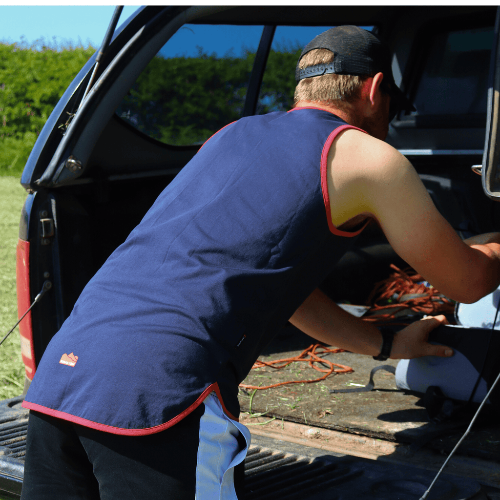 Sugar Loaf Shearing Singlet - Navy/Red