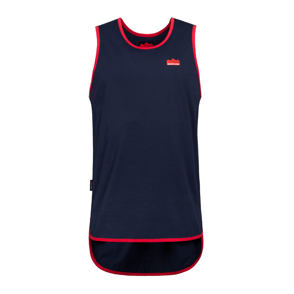 Sugar Loaf Shearing Singlet - Navy/Red