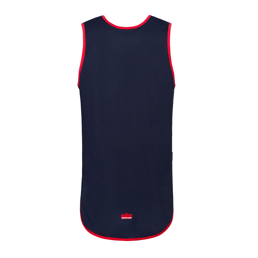 Sugar Loaf Shearing Singlet - Navy/Red