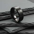 The Arcturus - 8mm Black Tungsten & Carbon Fibre Ring
