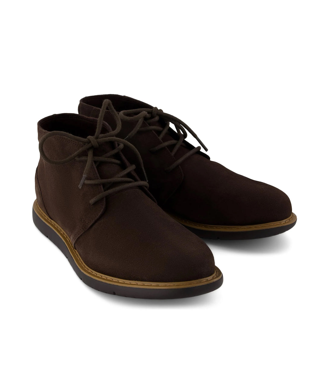 Toms Navi Lace Up Chukka boot Lightweight Outsole Chocolate Brown
