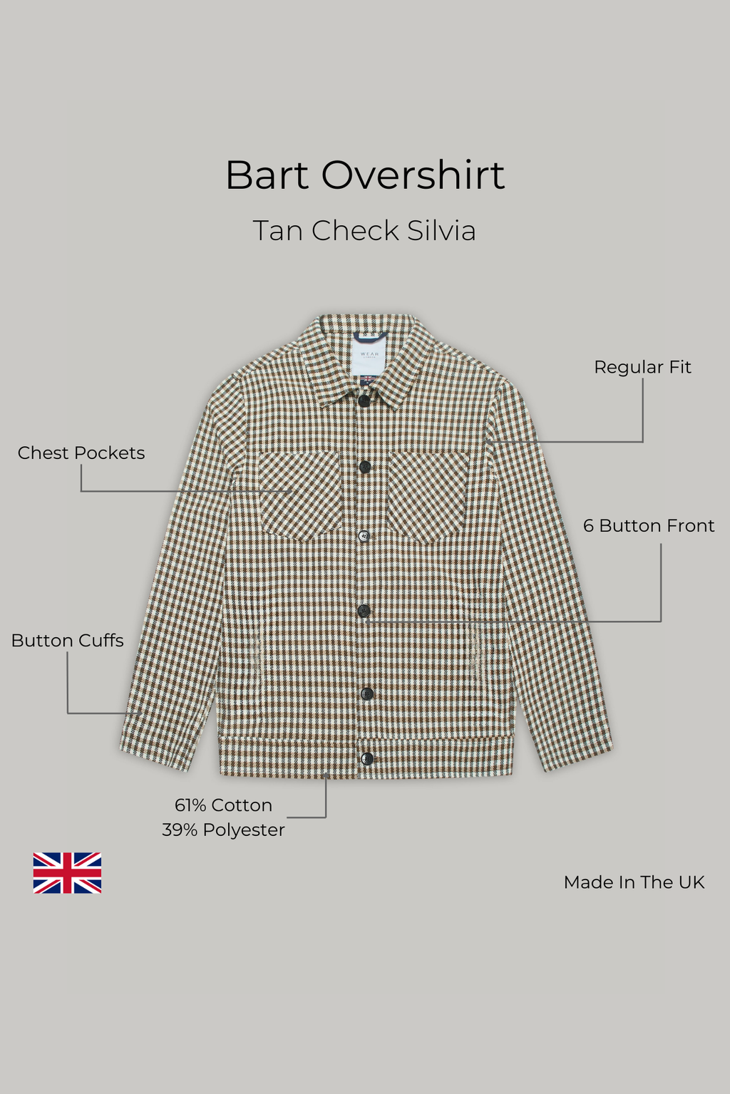 Bart Overshirt - Tan Check Silvia