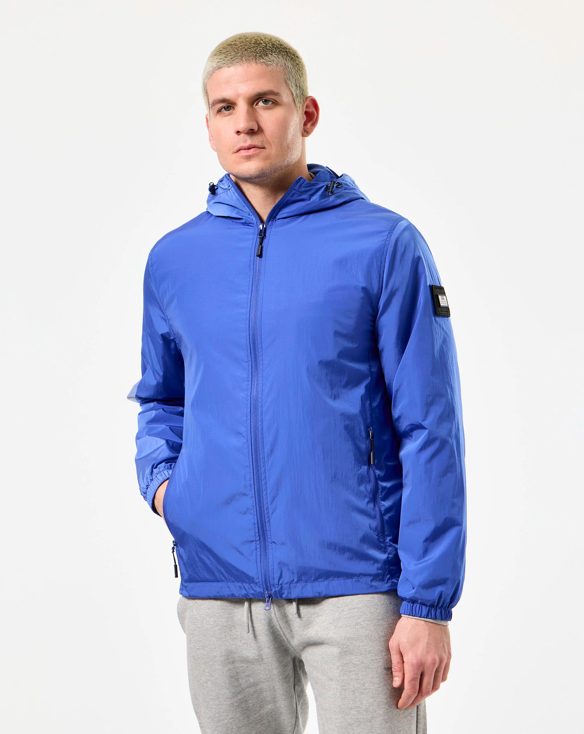 Weekend Offender Technician Windbreaker Mesh Lined Jacket Bluebell