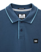 Weekend Offender Cadwell Tipped polo shirt LAGOON BLUE