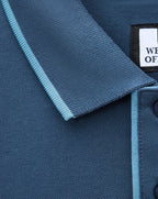 Weekend Offender Cadwell Tipped polo shirt LAGOON BLUE