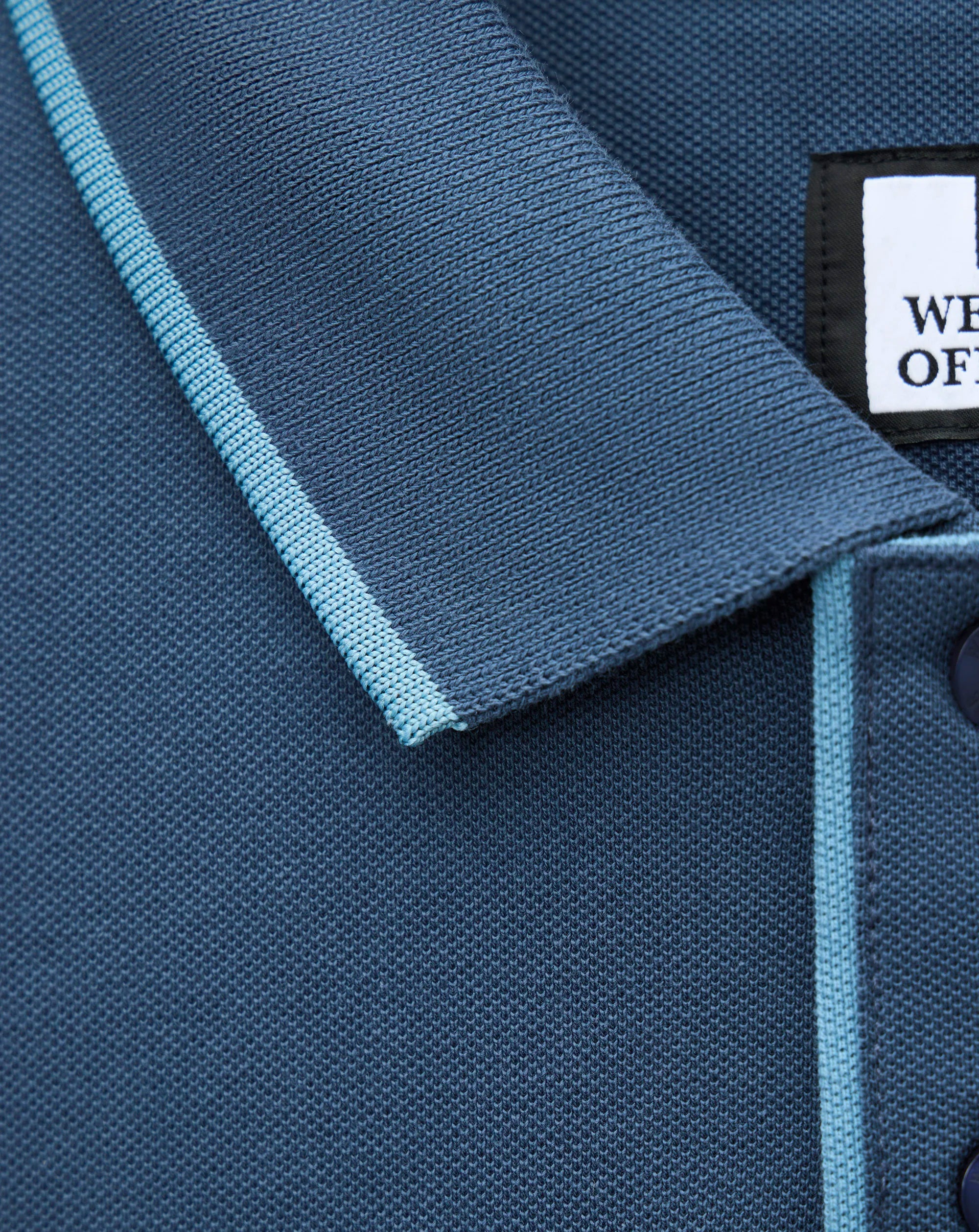 Weekend Offender Cadwell Tipped polo shirt LAGOON BLUE