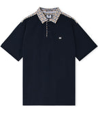 Weekend Offender Costa Mid House Check Collar Polo NAVY
