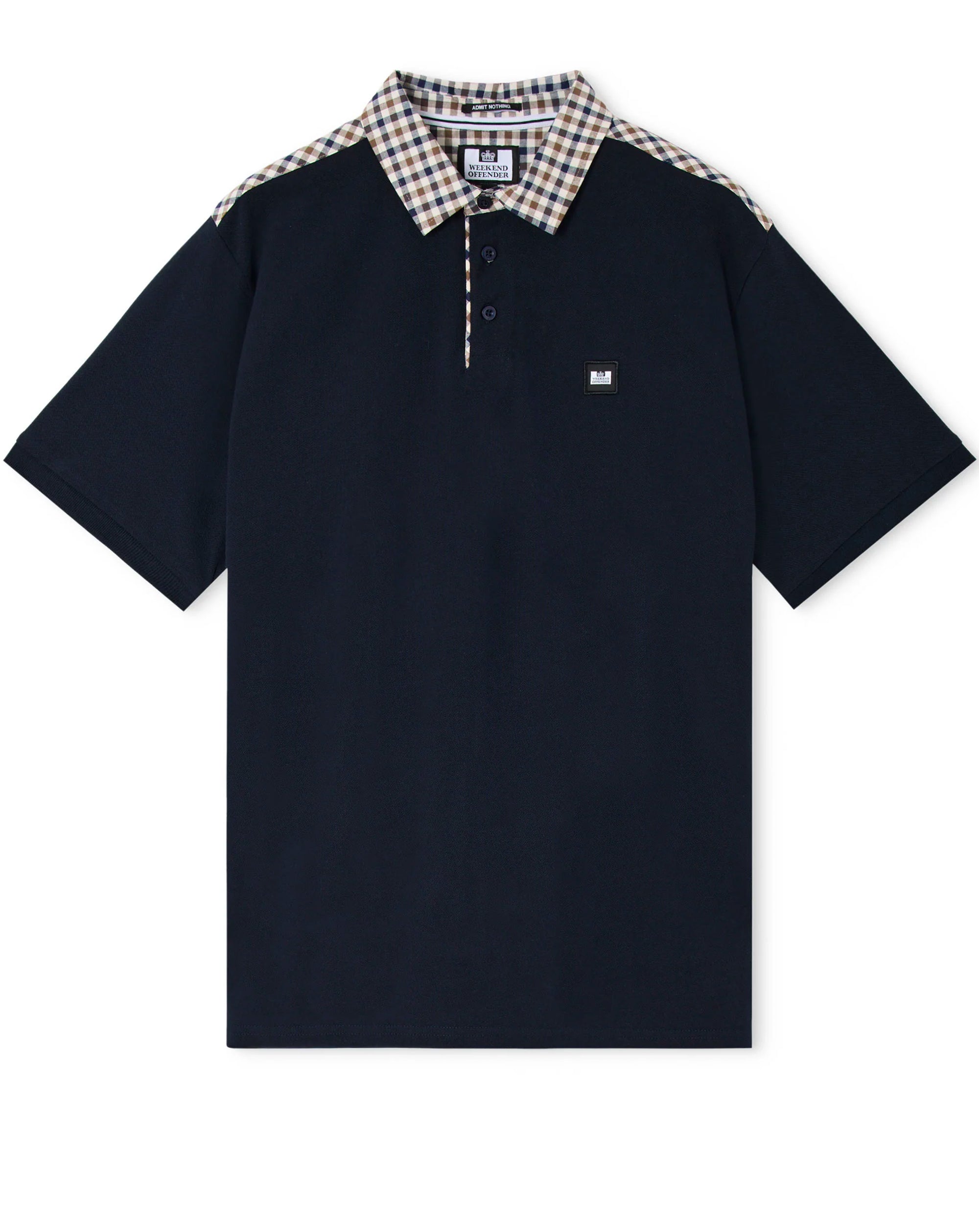 Weekend Offender Costa Mid House Check Collar Polo NAVY