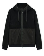 Weekend Offender Debden zip through fleece Hoodie BLACK