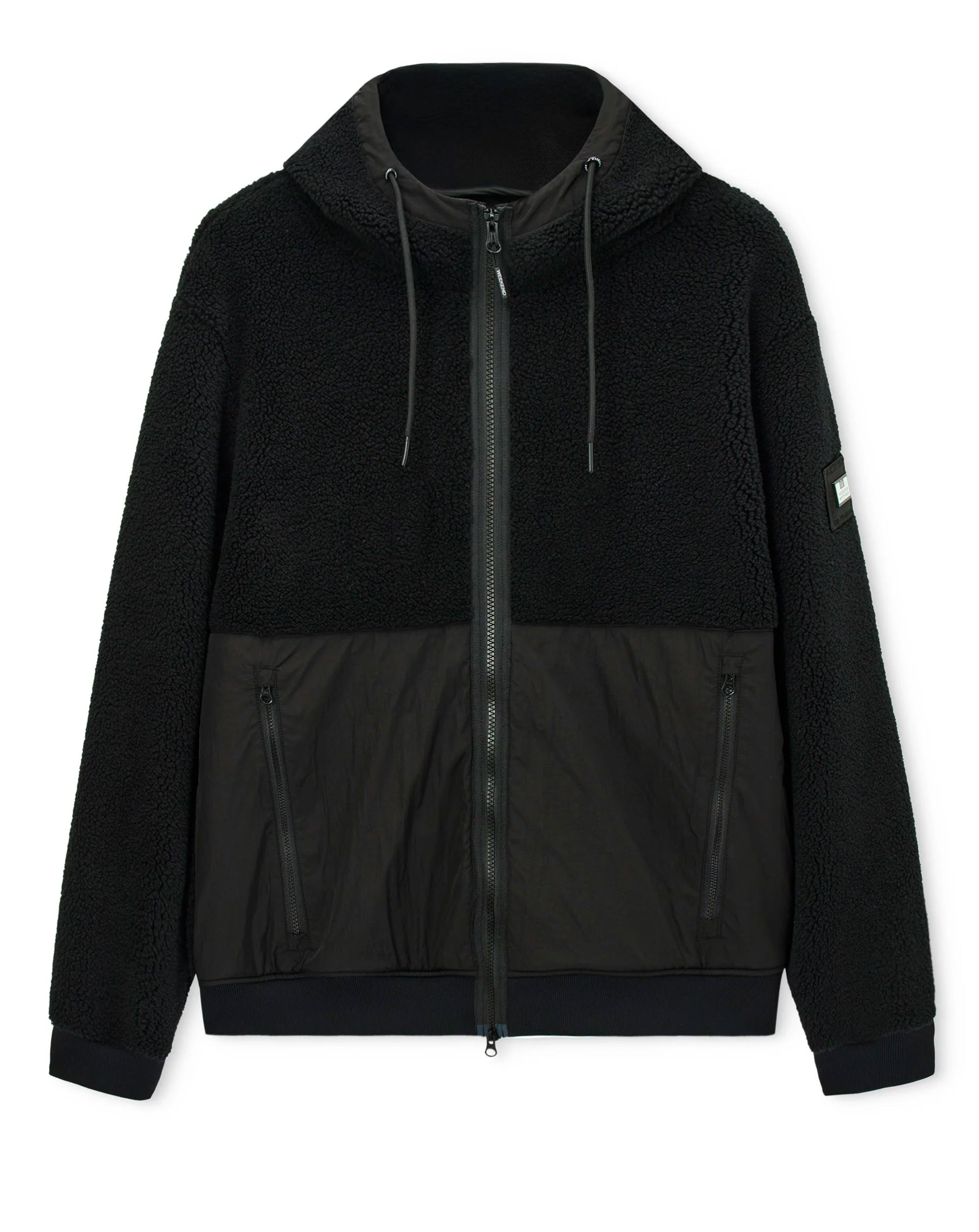 Weekend Offender Debden zip through fleece Hoodie BLACK