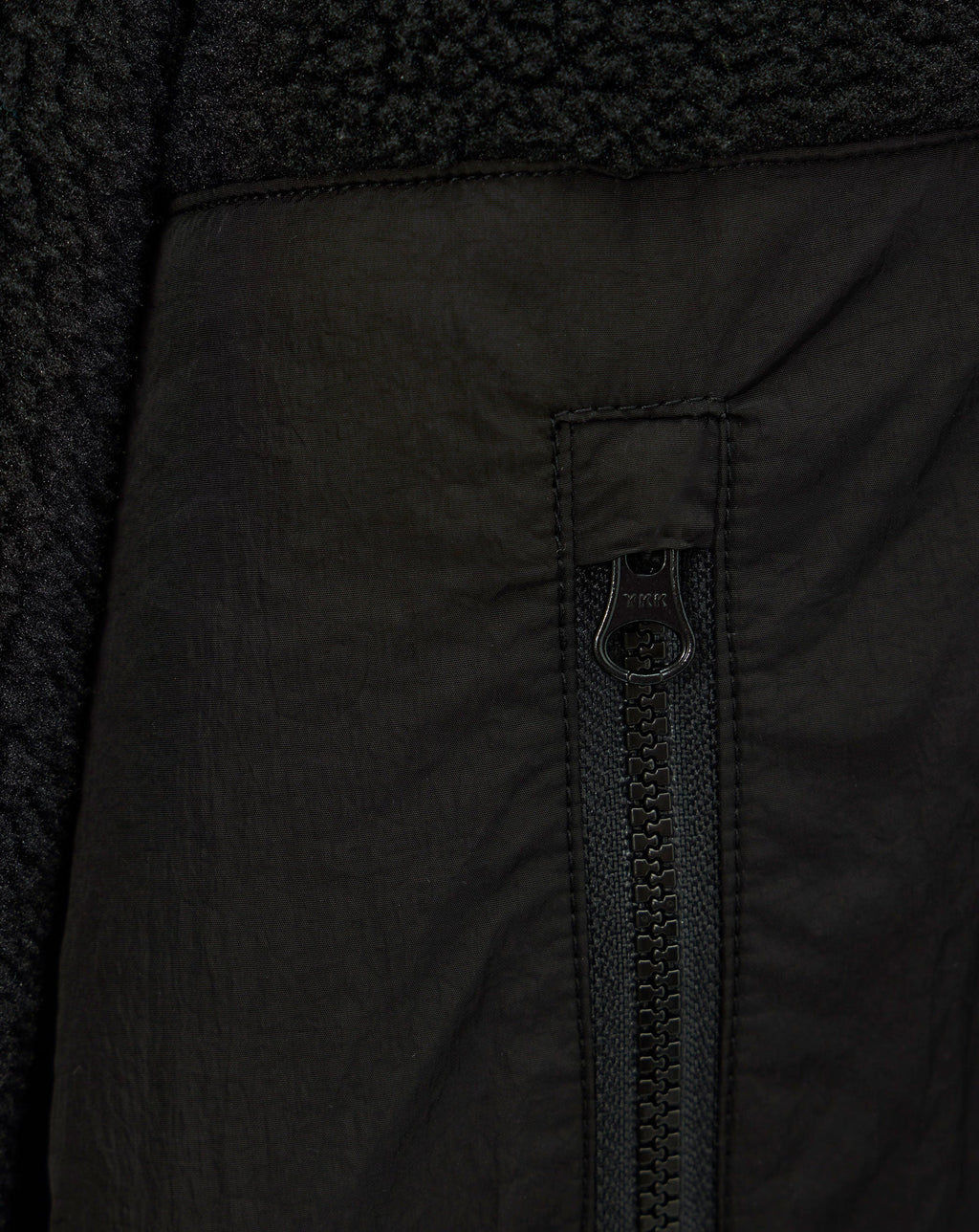 Weekend Offender Debden zip through fleece Hoodie BLACK