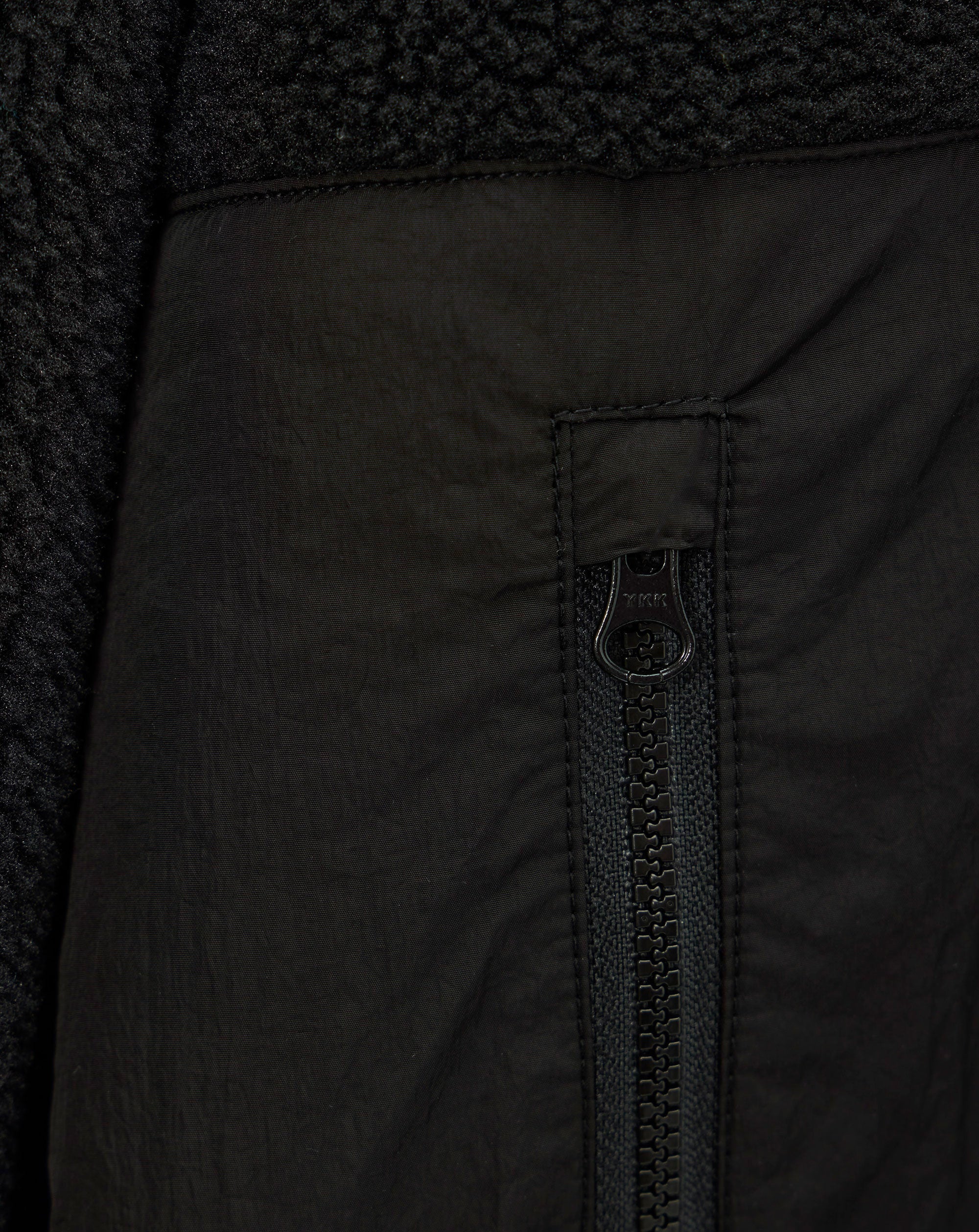 Weekend Offender Debden zip through fleece Hoodie BLACK