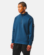 Weekend Offender Kraviz 1/4 Zip sweat top LAGOON BLUE
