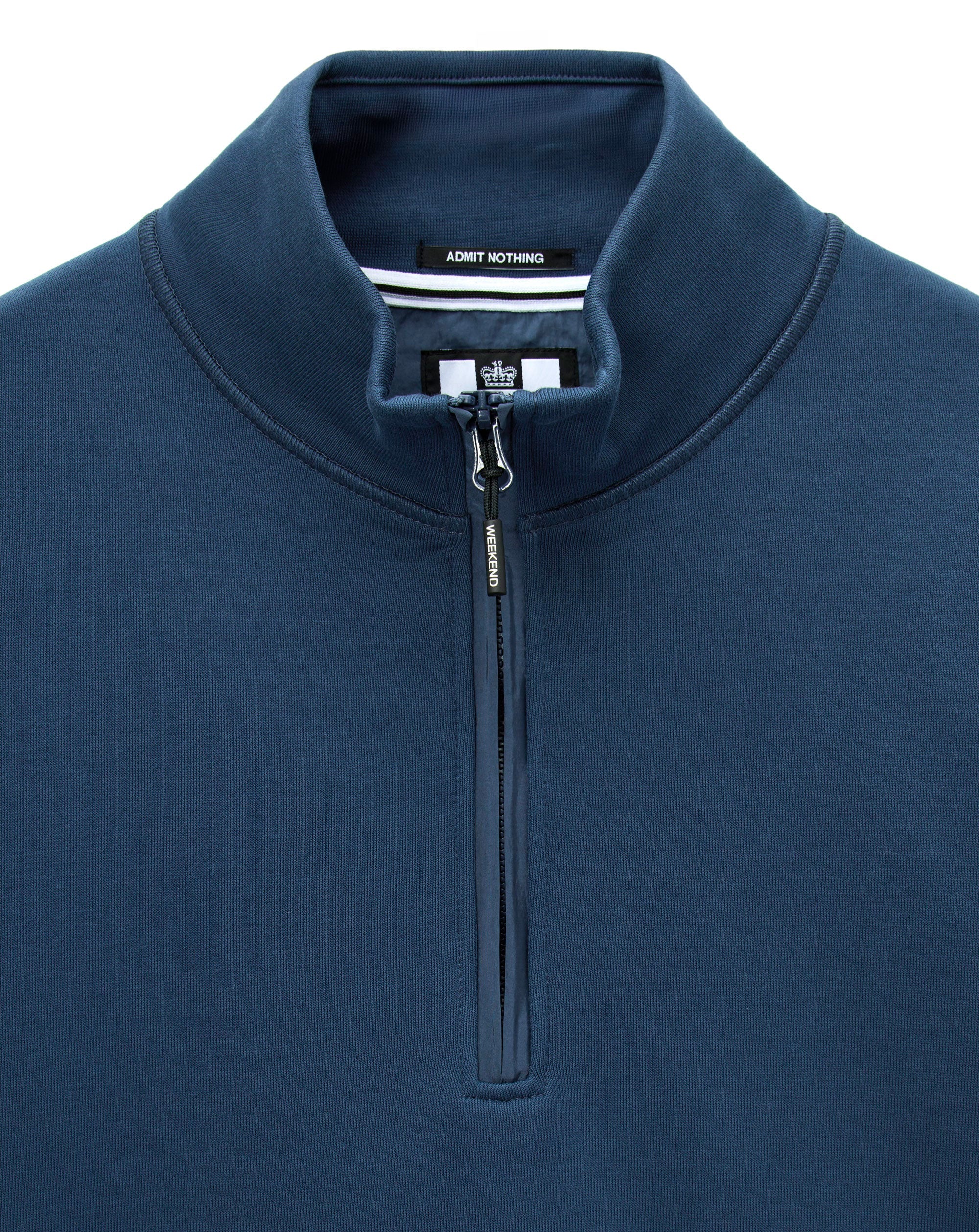 Weekend Offender Kraviz 1/4 Zip sweat top LAGOON BLUE