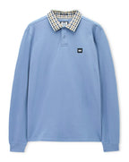 Weekend Offender Lindley L/S polo with Jacquard collar Blue Shadow