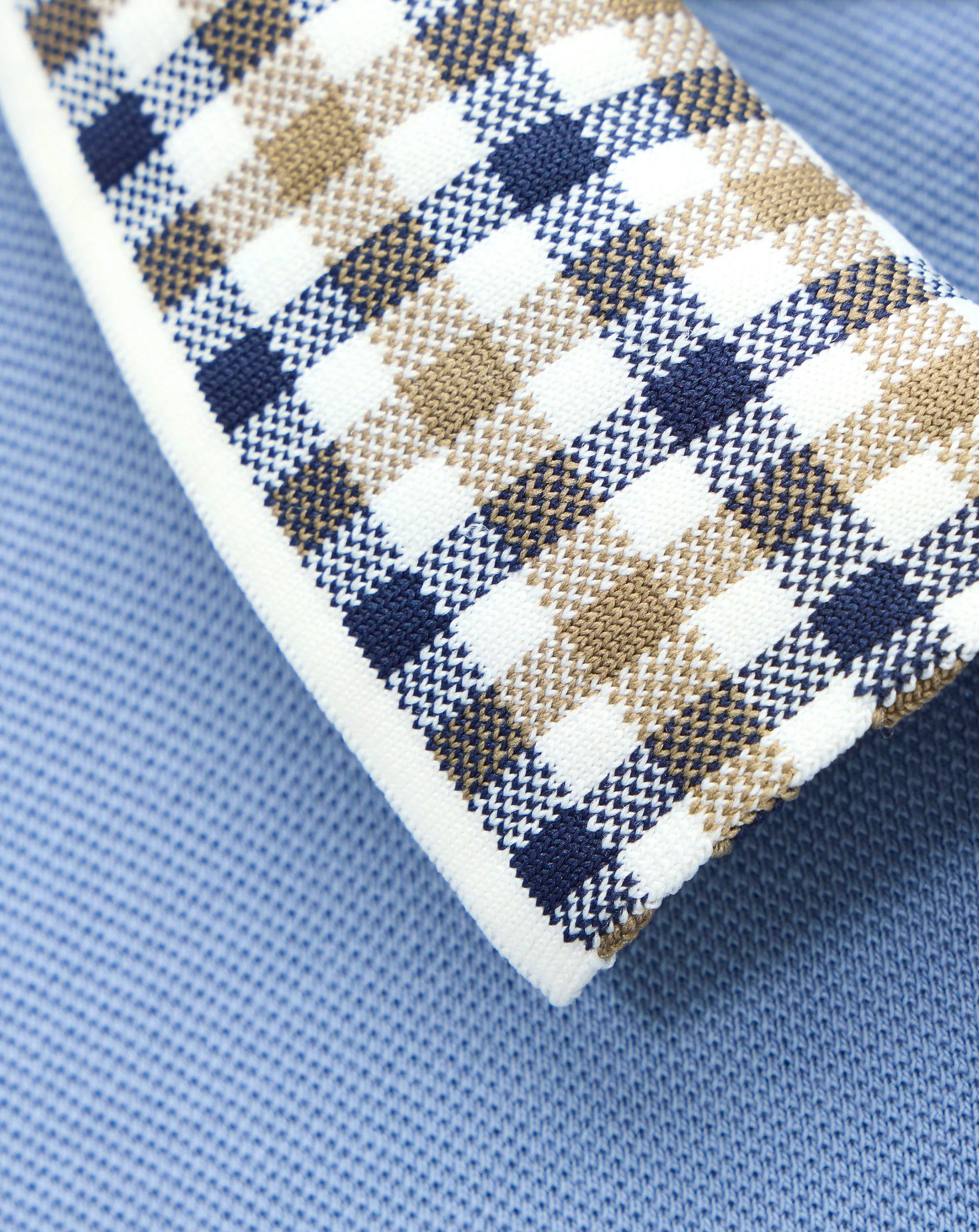 Weekend Offender Lindley L/S polo with Jacquard collar Blue Shadow