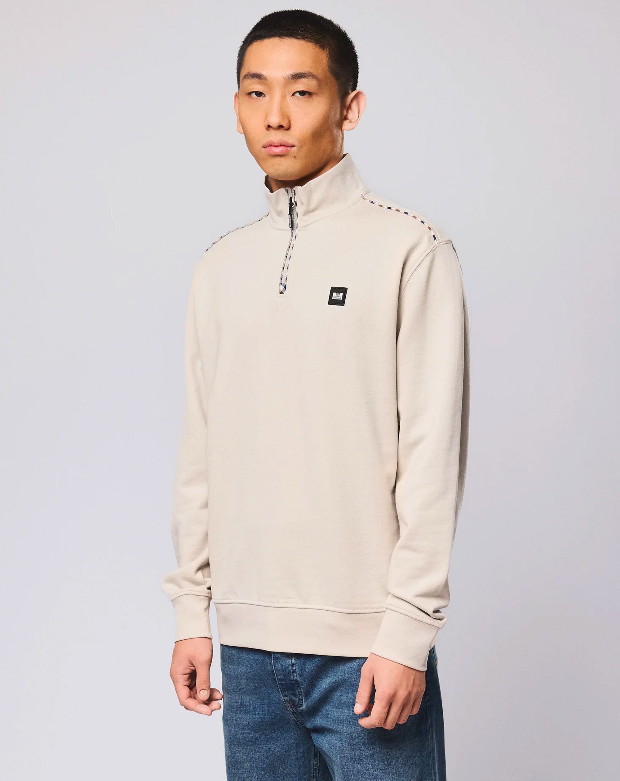 Weekend Offender Matisa 1/4 Zip Sweatshirt CEMENT