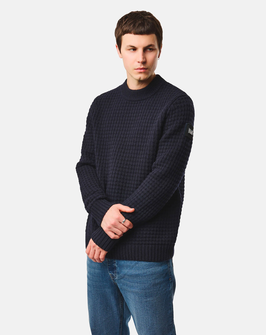 Weekend Offender Molson Chunky Mock Neck knit NAVY