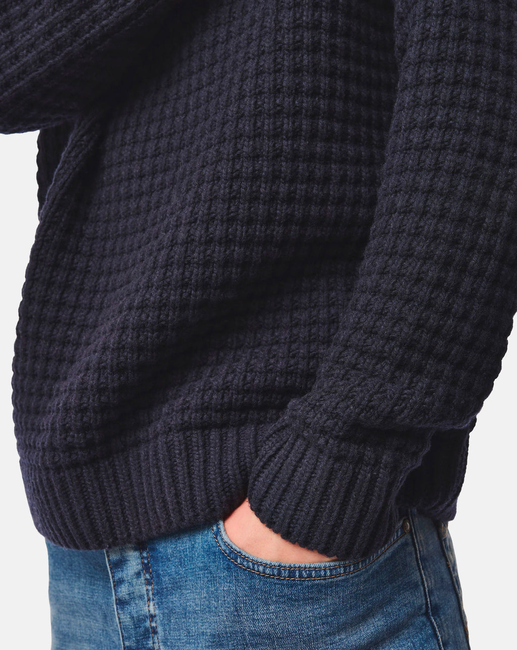 Weekend Offender Molson Chunky Mock Neck knit NAVY