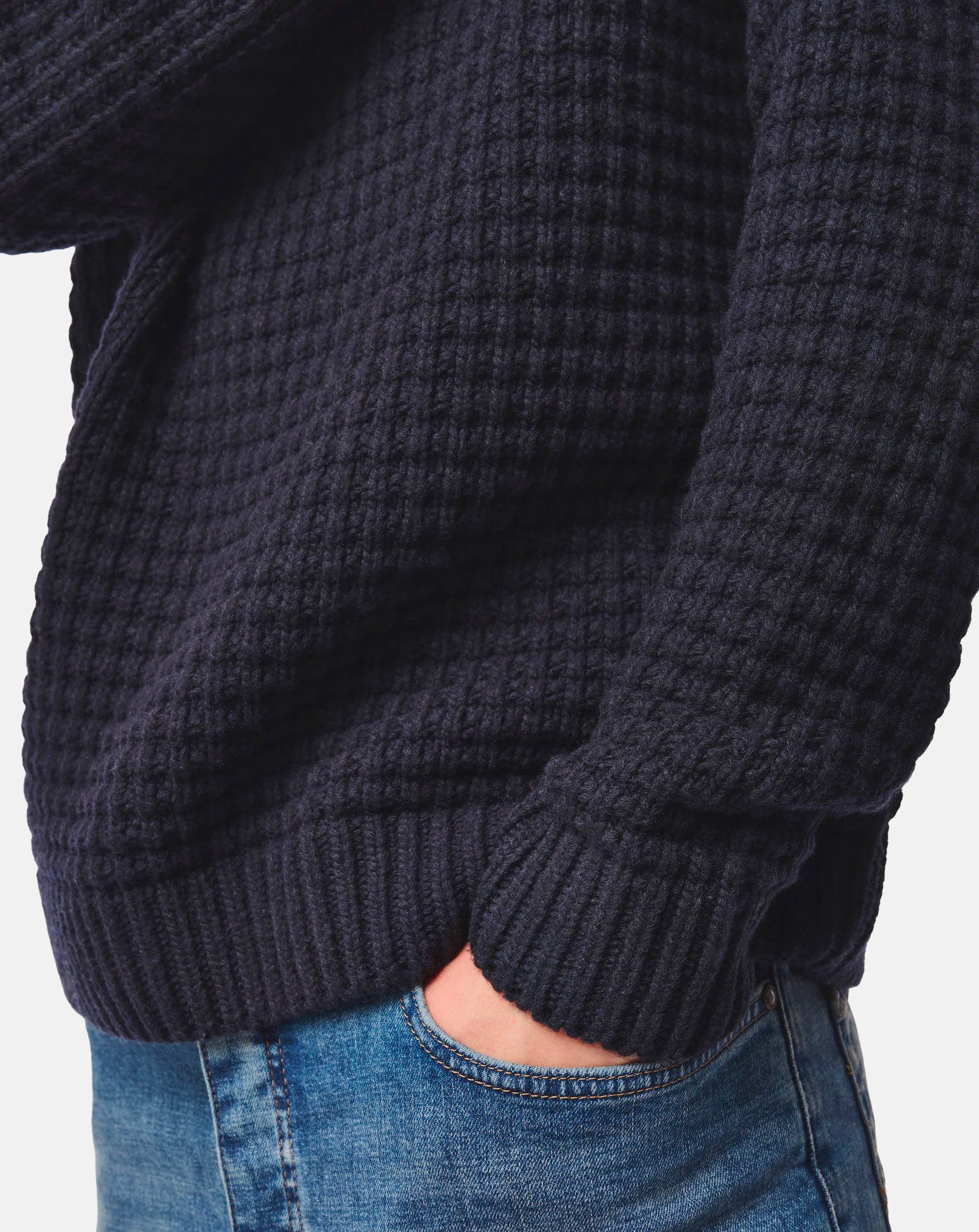 Weekend Offender Molson Chunky Mock Neck knit NAVY