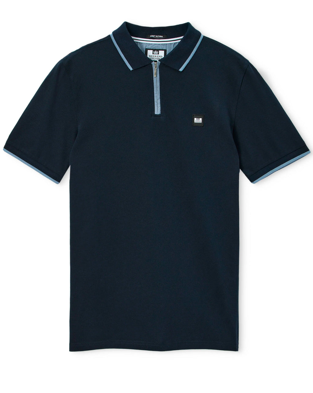 Weekend Offender Monti Zip Polo With Parachute Det Navy/blue Shadow