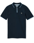 Weekend Offender Monti Zip Polo With Parachute Det Navy/blue Shadow