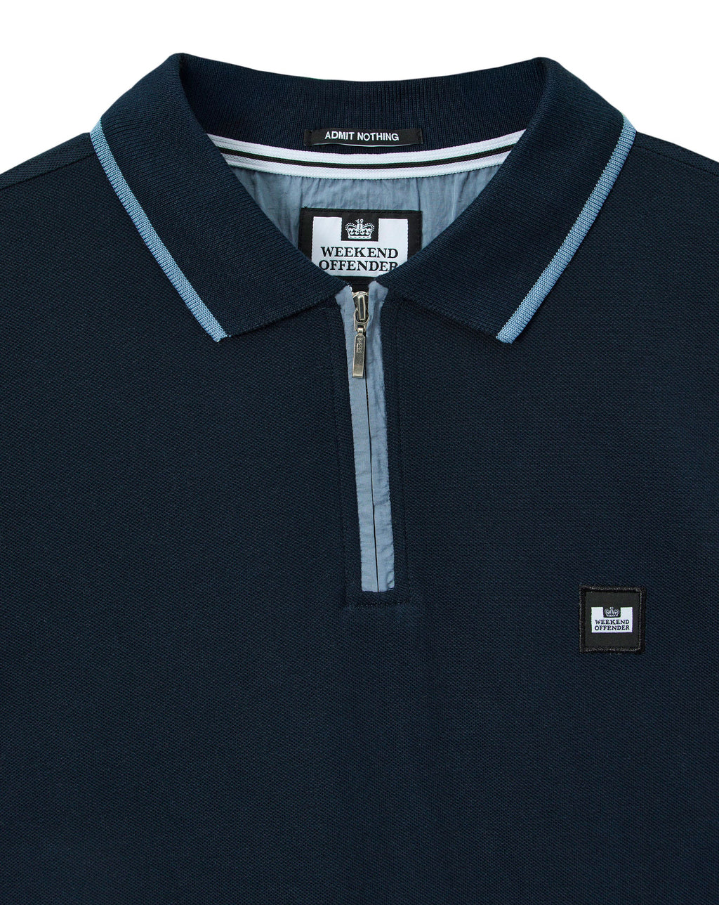 Weekend Offender Monti Zip Polo With Parachute Det Navy/blue Shadow