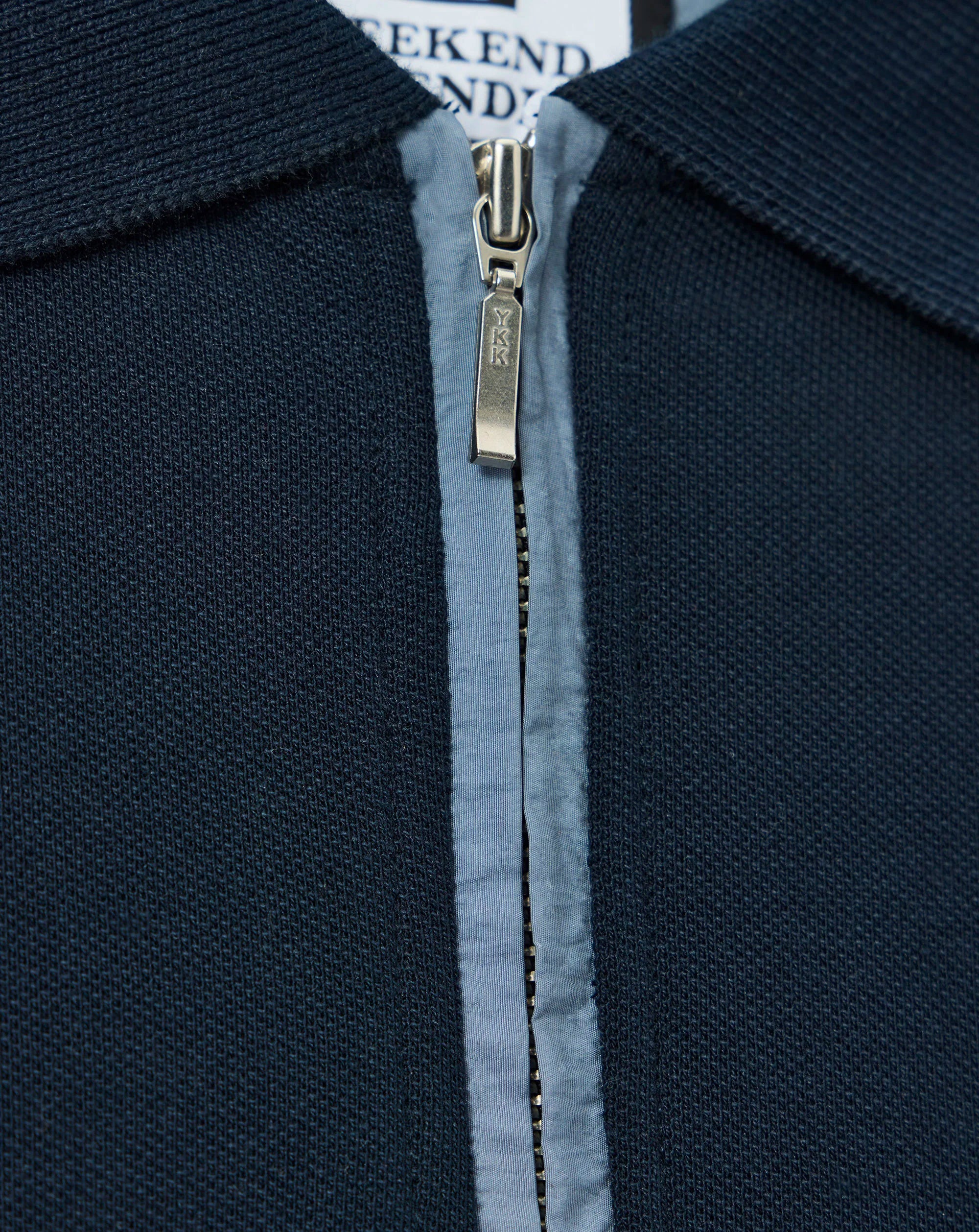 Weekend Offender Monti Zip Polo With Parachute Det Navy/blue Shadow