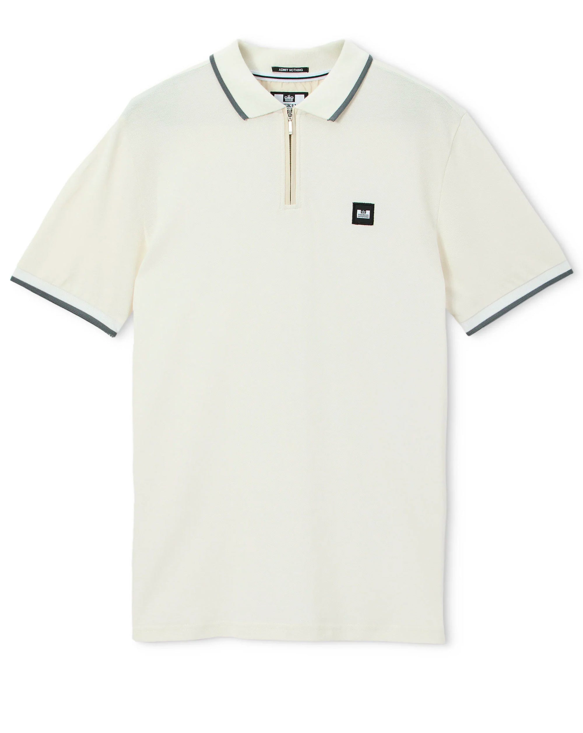Weekend Offender Monti zip polo with parachute det Ghost Porpoise