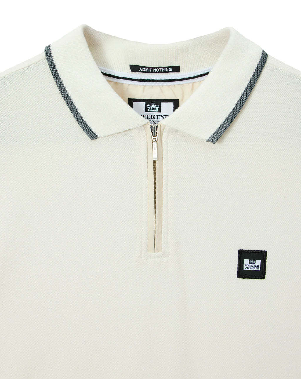 Weekend Offender Monti zip polo with parachute det Ghost Porpoise