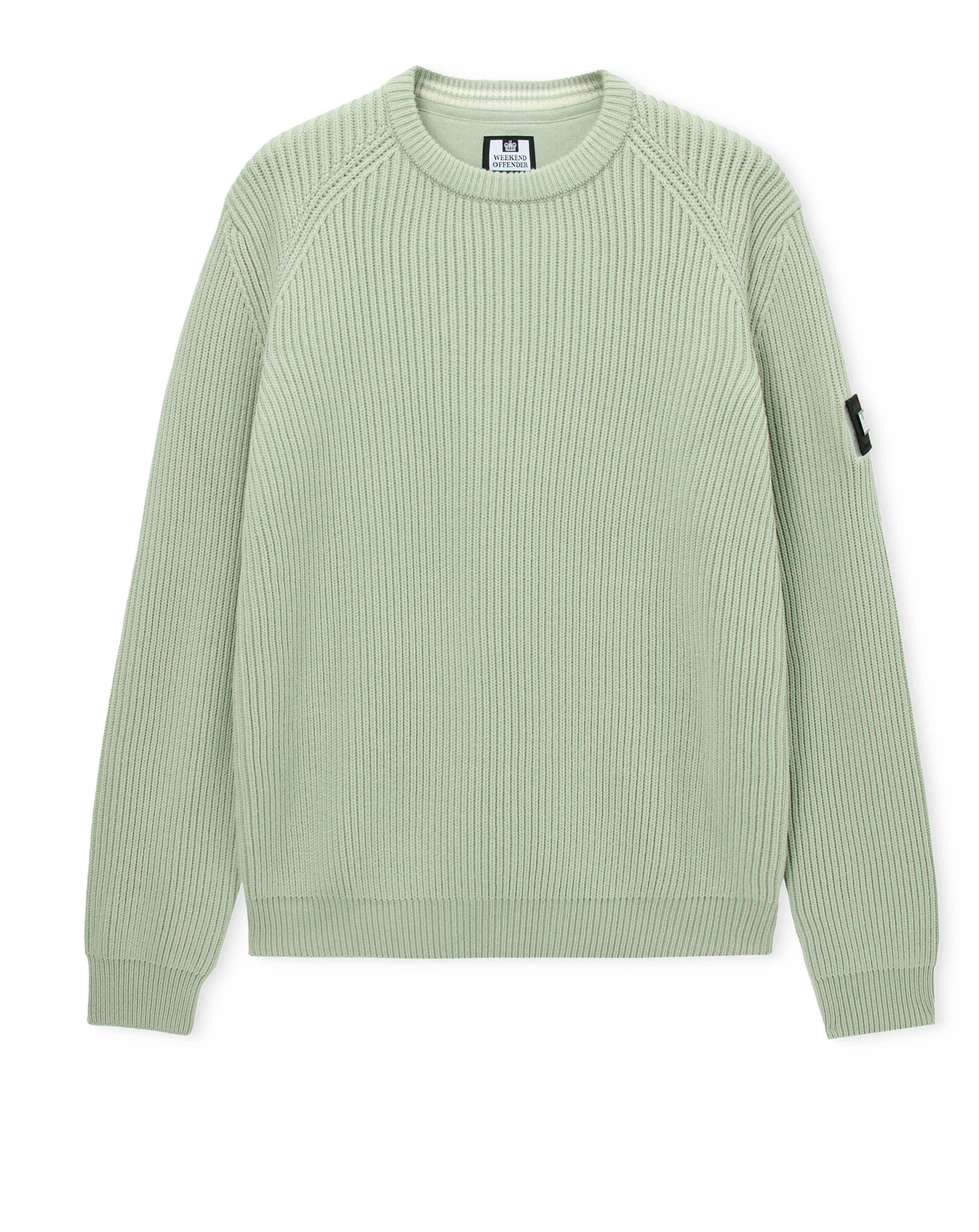 Weekend Offender Morello Rib crew neck jumper Julep green