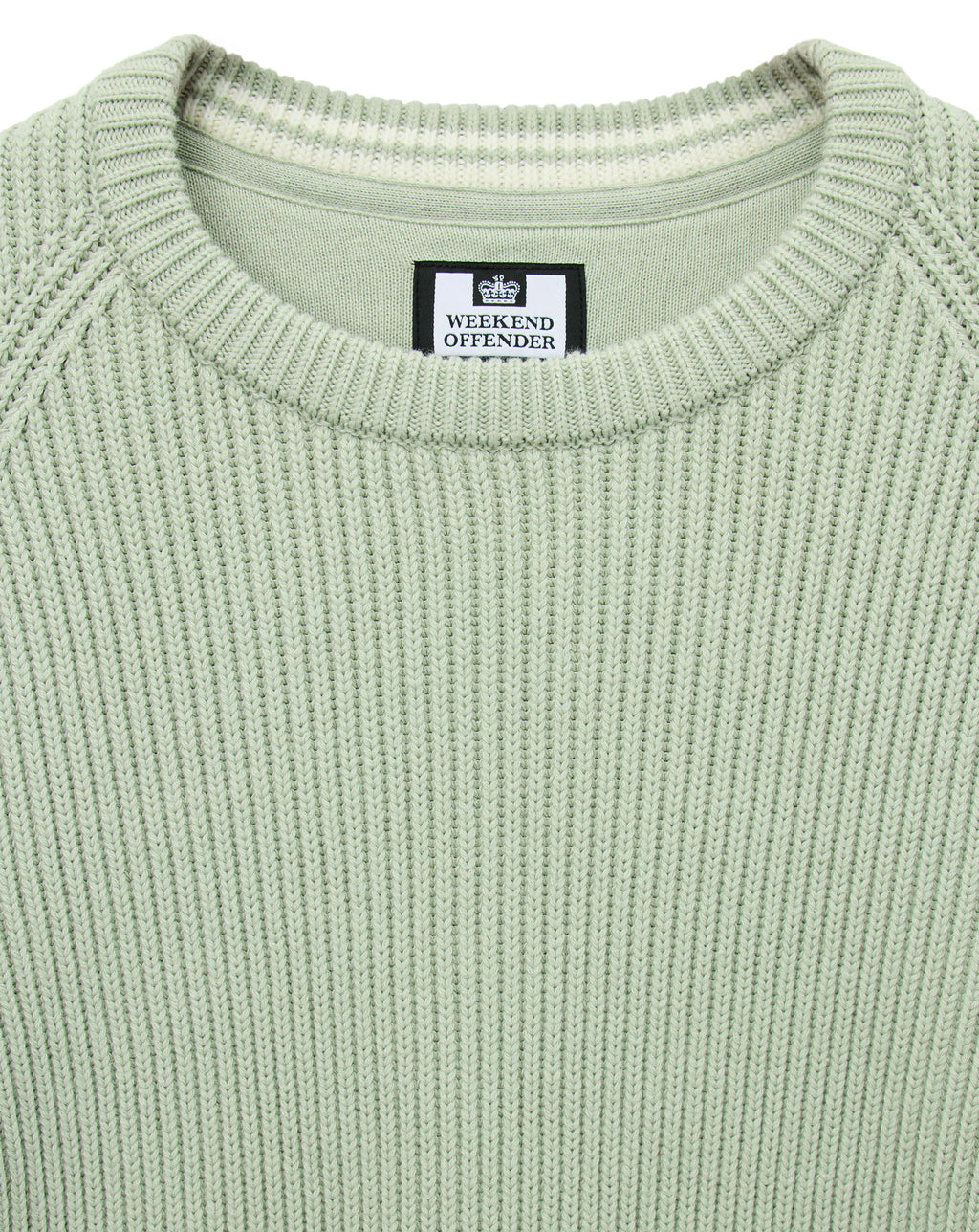 Weekend Offender Morello Rib crew neck jumper Julep green