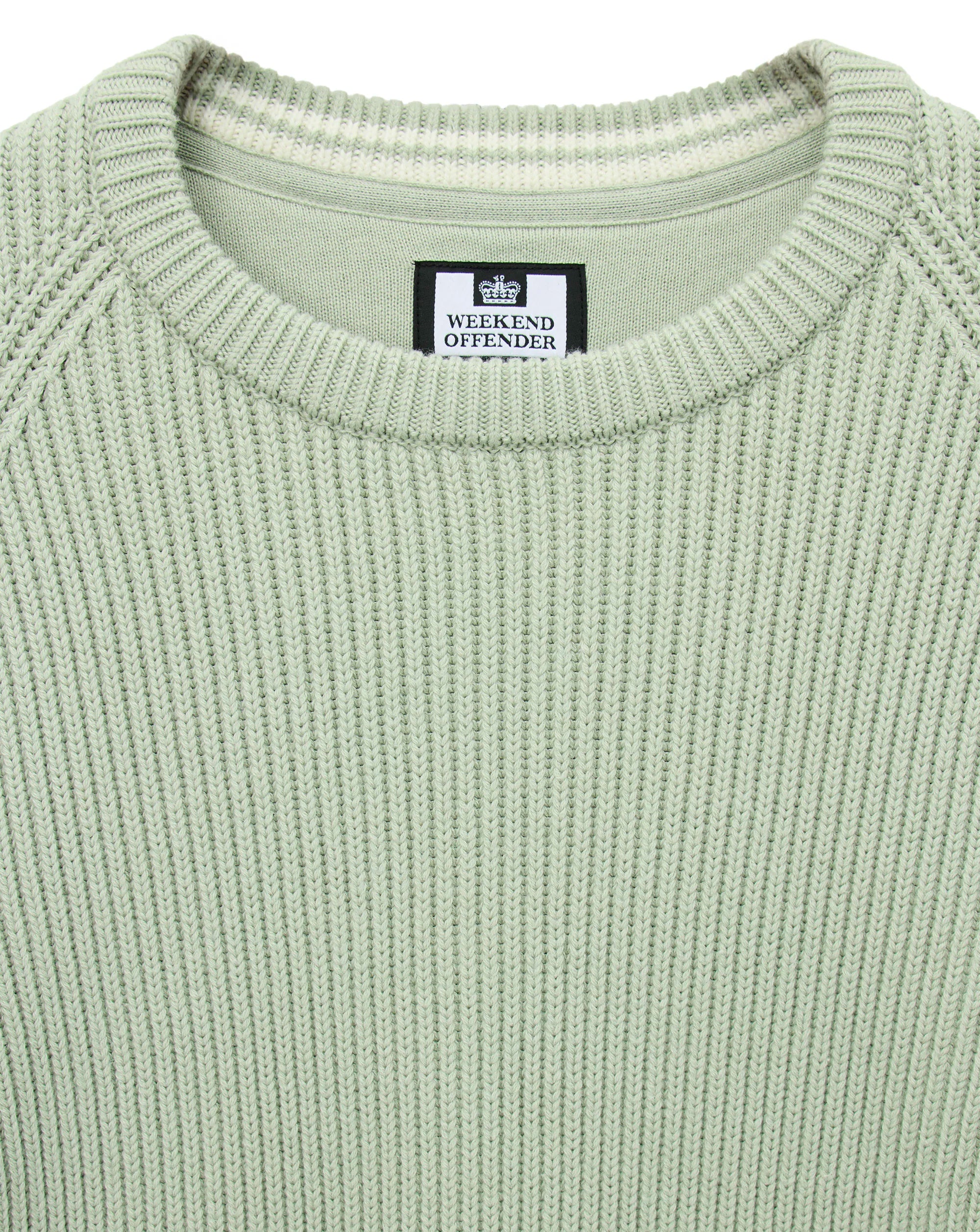 Weekend Offender Morello Rib crew neck jumper Julep green