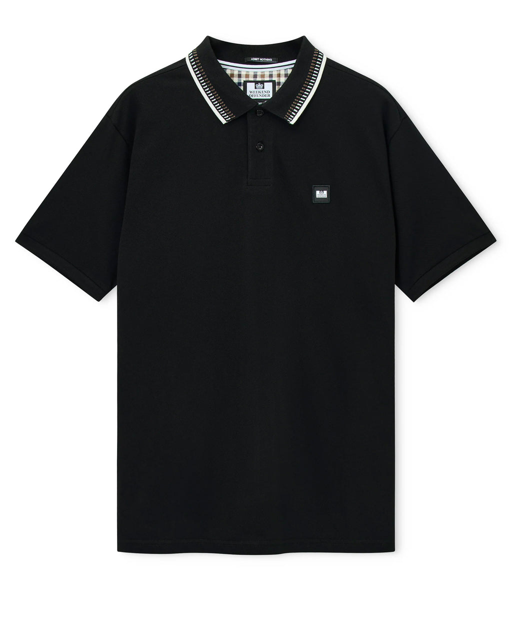 Weekend Offender Rockhampton dash tipped polo BLACK
