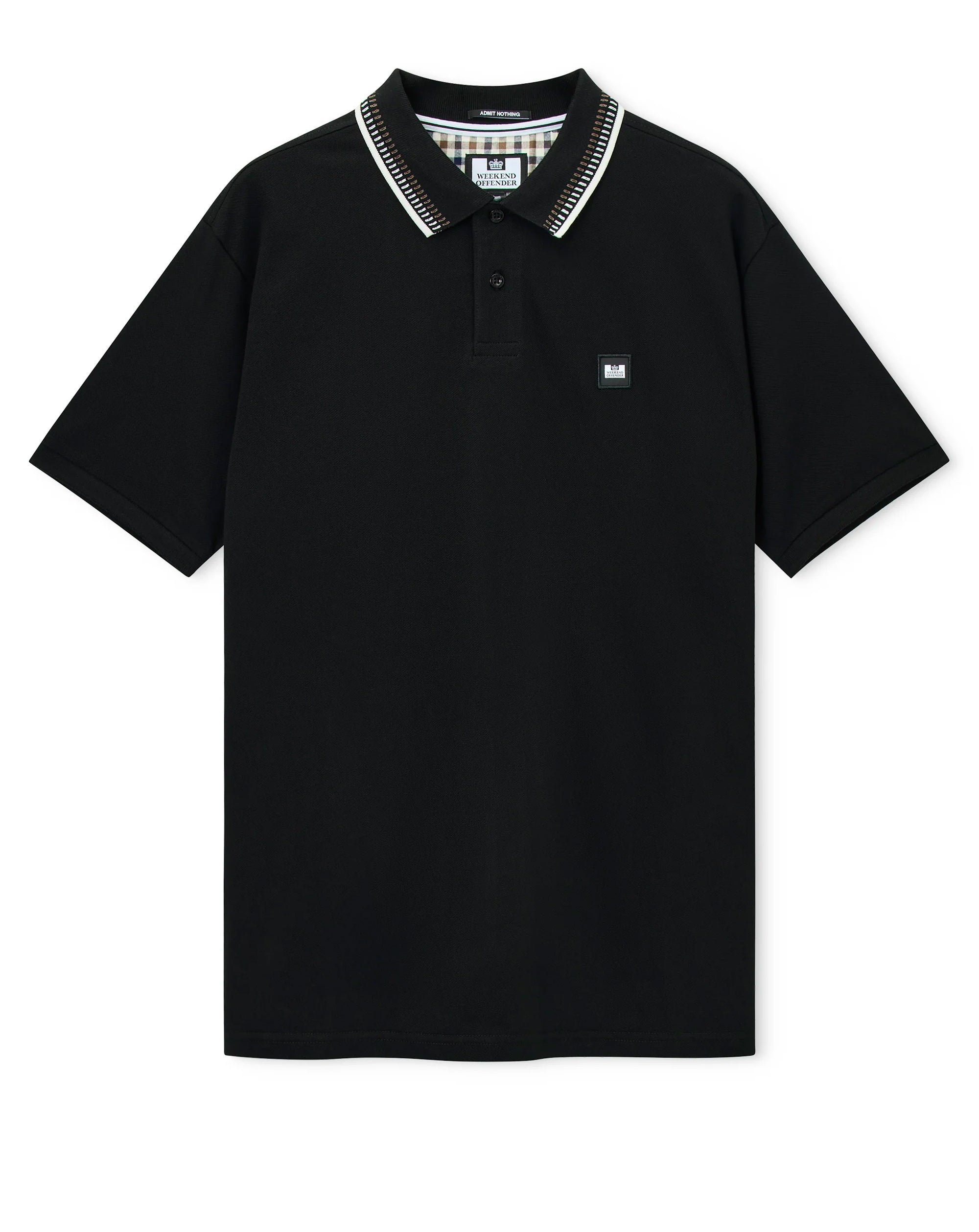 Weekend Offender Rockhampton dash tipped polo BLACK